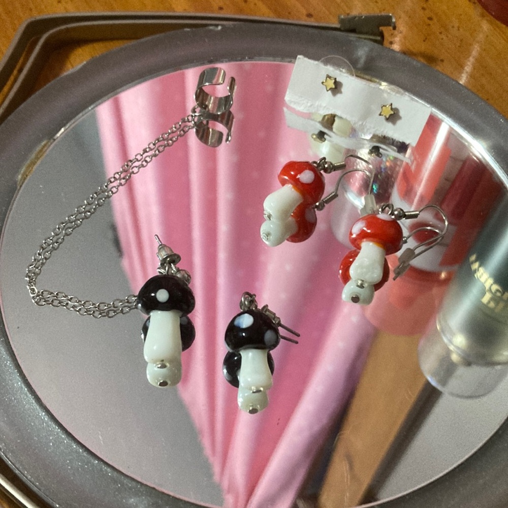 Mushrooms and Stars Earring Set